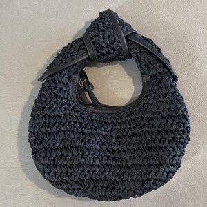 Elegant Black Woven Handbag